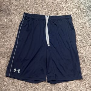 Under Armour Navy Athletic Shorts with Light Gray Trim